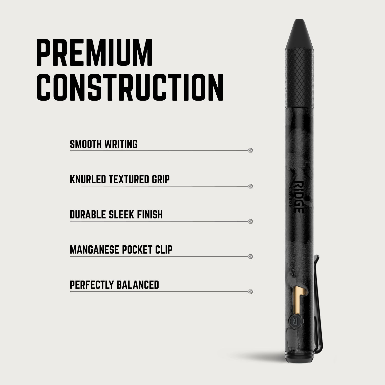 Ridge Bolt Action Pen - Forged Carbon